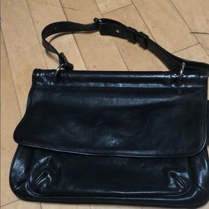 Dries van Noten black messenger bag silver hardwar